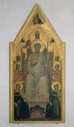 Św. Bartłomiej na tronie z Aniołami (tempera na desce)