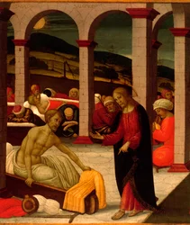 Sadzawka Bethesda autorstwa Jacopo del Sellaio (1441-1493), fragment