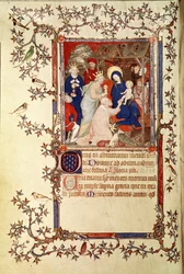 Lat 18014 f.42v Adoracja Magów, z Les Petites Heures de Duc de Berry, ok. 1385-90