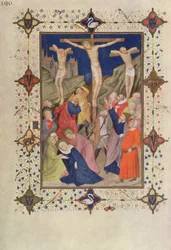 MS 11060-11061 Godzinki o Krzyżu: Brak, Jezus na krzyżu, z "Tres Riches Heures du Duc de Berry".