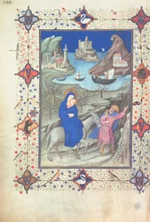 Ms 11060-61, Ucieczka do Egiptu, z „Tres Belles Heures du duc de Berry”, c.1409