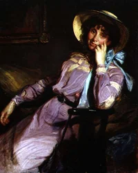 Portret panny MD McEwen (olej na płótnie)