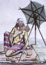 Arabka z pustyni sprzedająca chleb, z „Encyclopedie des Voyages”, sztychowana przez Labrousse