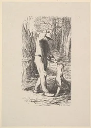 Drwal robiący pedała, 1853.