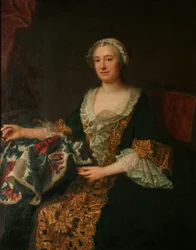 Markiza de Castellane z haftem, po 1743 (olej na płótnie)