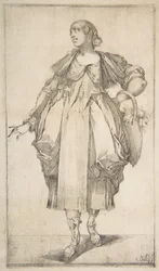 Ogrodniczka z koszem na ramieniu z serii Hortulanae, 1612-16.