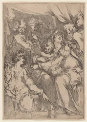 Święta Rodzina ze św. Katarzyną, św. Janem Ewangelistą i Aniołem, 16121616.