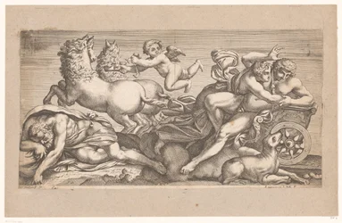 Cephalus zabrany przez Aurorę w swoim rydwanie Sceny mitologiczne po freskach w Palazzo Farnese w Rzymie (tytuł serii)