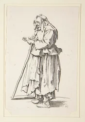 Żebraczka otrzymująca jałmużnę od The Beggars