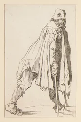 Żebrak w czapce, o kulach, od The Beggars.
