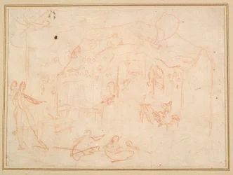 Studia figuralne (rekto); Zestaw sceniczny (verso)