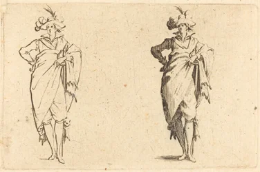 Dżentelmen widziany z przodu z ręką na biodrze, ok. godz. 1622.