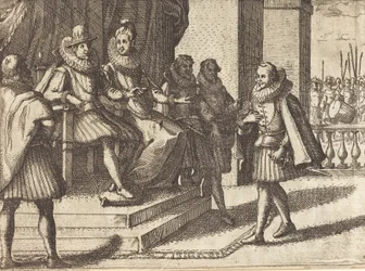 Król i królowa w naradzie w sprawie Turków [recto], 1612.