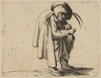 Le Jouer de Vielle Gracz liry korbowej, z Varie Figure Gobbi, suita o nazwie aus..., 1616-22.
