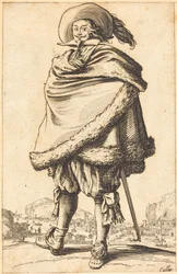 Szlachcic ubrany w płaszcz obszyty futrem