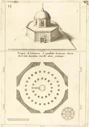 Plan i renderowanie świątyni Salomona, 1619.