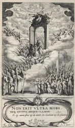 Święci i święci spieszący u wrót Raju - kompozycja i rycina Jacques Callot (1592-1635)