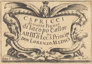 Strona tytułowa do Kaprysów, c. 1617.