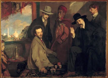 André Gide i jego przyjaciele w Café Maure na Wystawie Światowej w 1900 roku (Eugène Rouart; Charles Chanvin; Athman Ben Salah; Henri Ghéon). Obraz Jacques