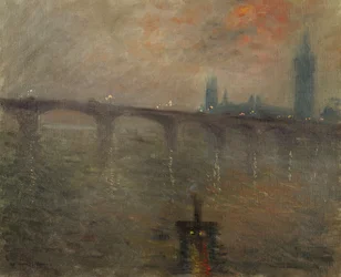 Wieczór, Westminster z mostu Waterloo
