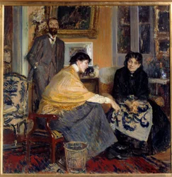 Pani Ludovic Halevy, jej syn pisarz Elie Halevy (1870-1937) i Florence Halevy Malarstwo Jacques Emile (Jacques-Emile) Blanche (1861-1942) XX-wieczna kolekcja prywatna