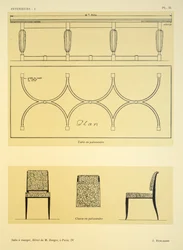 Jadalnia IV, Hotel de M. Berger, Paryż, ilustracja z „Interieurs” Leona Moussinaca, wyd. Albert Levy, 1924-26