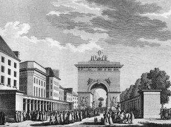 Rewolucja Francuska: Przyjęcie Konstytucji 3 września 1791. Grawerowanie Berthauta wg Swebacha. Paryż, Biblioteka Instytutu Historii Rewolucji