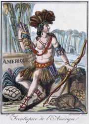 Frontispice of America - w „Encyklopedii podróży” Grasset St Sauveur, wyd. 1796