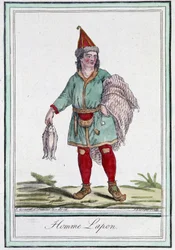 Lapończyk - w „”Encyklopedii podróży”” Grasset Saint Sauveur, wyd. Paryż 1796