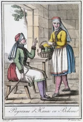 Chłopka z Hanac, w Czechach (Czechosłowacja) - w „Encyklopedii podróży” Grasset St Sauveur, Paryż