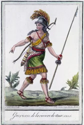 Wojownik Amazonki - w „Encyklopedii podróży” Grasset St Sauveur, wyd. 1796