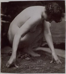 Studium nagiej modelki widzianej z boku w warsztacie Jacques de Lalaing, wstępne studium elementu do fontanny w Musee des Beaux arts, Tournai oraz do okrągłej fontanny