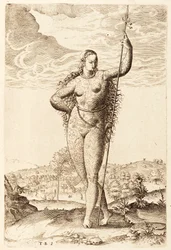 Młoda Piktówka, ok. 1585 (rycina bw)