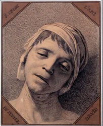 Studium z natury głowy Jean-Paula Marata (1763-1793), zamordowanego 13/07/1793. 0,27 x 0,21 m, Wersal, Musée du Château