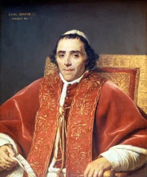 Pius VII (1742 - 1823). Obraz Jacques Louis David (1748-1825). Muzeum w Luwrze. Paryż