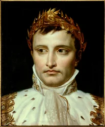 Portret cesarza Napoleona I (1769-1821) Obraz Jacques Louis David (1748-1825) XIX wiek Paryż, Thiers Foundation - Portret cesarza Napoleona I Bonaparte (1769-1821) - Obraz Jacques Louis David (1748-1925) , olej na płótnie