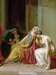 Przysięga Horatii szczegół grupy kobiet po prawej, ok. 1783 olej na płótnie