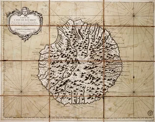 Mapa wyspy Bourbon przygotowana w depozycie map i map morskich