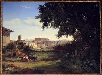 Rzym, widok na Colisee (Colosseo) Obraz Raymonda Bracassata (1804-1867) 1827 nd. 0,74x0,99 m Rouen, Muzeum Sztuk Pięknych