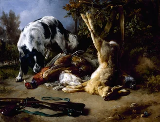 Spaniel z Martwą Naturą Martwej Gry, 1837