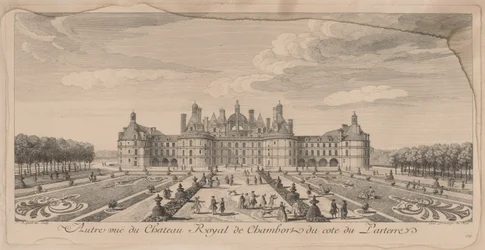 Zamek Chambord z Ogrodów.