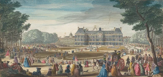 Palais du Luxembourg w Paryżu widziany z ogrodu. 1729