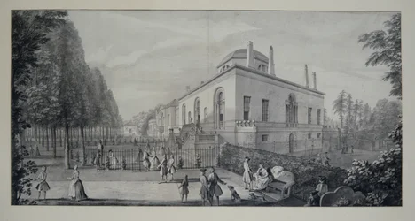 Neopalladiańska willa Lorda Burlingtona w Chiswick i Jacobean House (pióro i atrament z praniem na papierze)