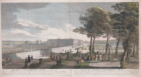 Widok na Hampton Court od strony ogrodu
