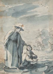 Ocalenie Marynarki Andrei, studium przygotowawcze do ryciny autorstwa Christiana Sas