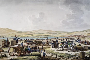 Napoleon wizytujący prace oblężnicze w Gdańsku pod wodzą marszałka Lefebvre