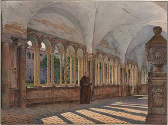 Widok klasztoru San Giovanni in Laterano, Rzym, 1836 r.