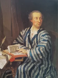 Niemcy: Portret Samuela Isaaka Emanuela Grossa (1732-1763), oficera Gwardii Szwajcarskiej.