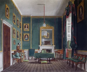 Zielony salonik, Grawer Daniela Havella (1785-1826), wg projektu Jamesa Stephanoffa (ok. 1788-1874), Z dziejów rezydencji królewskich