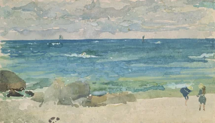 Scena na plaży z dwiema postaciami, 1885-90